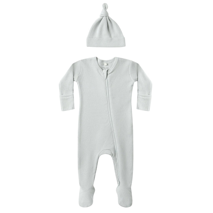 Quincy Mae - Waffle Sleep Set in Ice Blue
