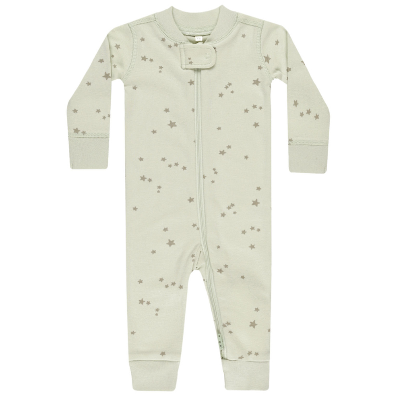 Quincy Mae zipper sleeper in mint stars