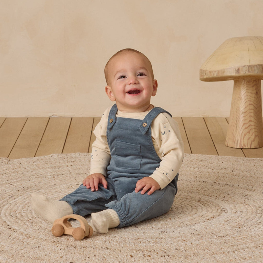 Quincy mae baby overalls in ocean blue