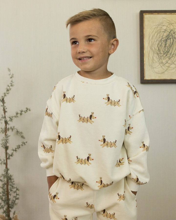 Rylee + Cru - Relaxed Sweatshirt in Christmas Dogs