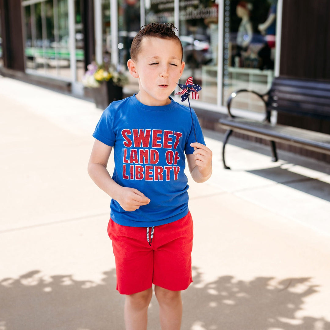Sweet Land of Liberty boys 4th of July tee