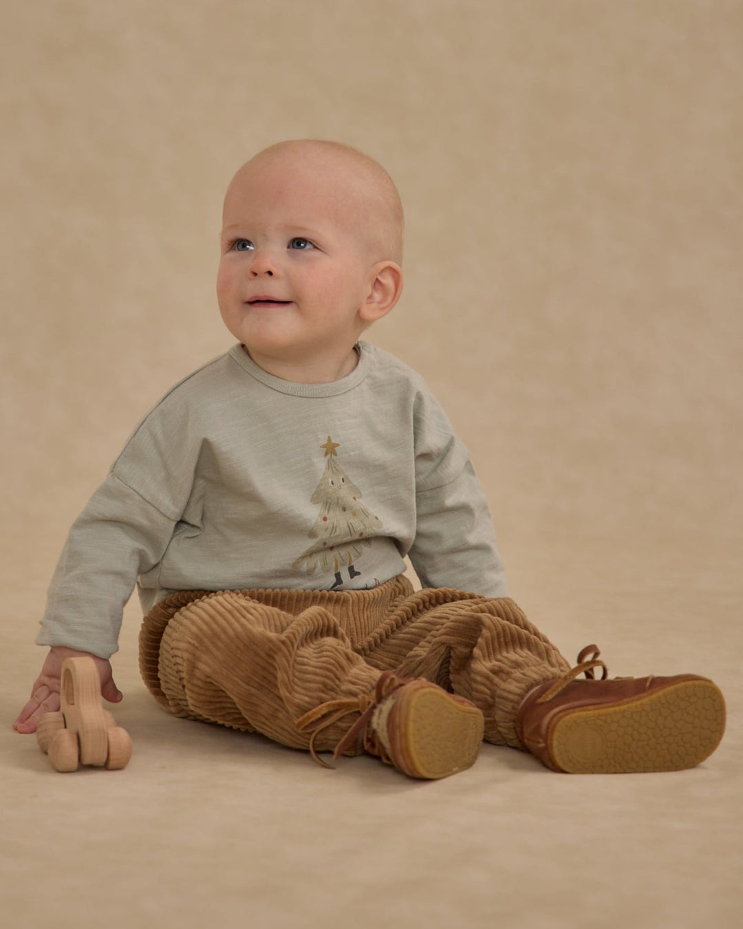 Rylee + Cru fa la la boys Christmas tree shirt pistachio