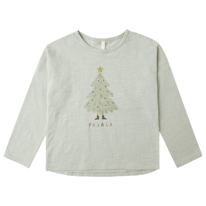 Rylee + Cru fa la la kids Christmas tree shirt pistachio