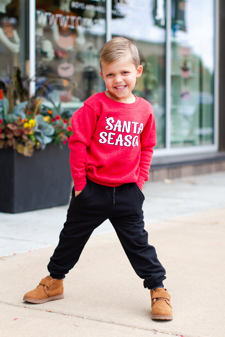 Santa Season boys red sweatshirt