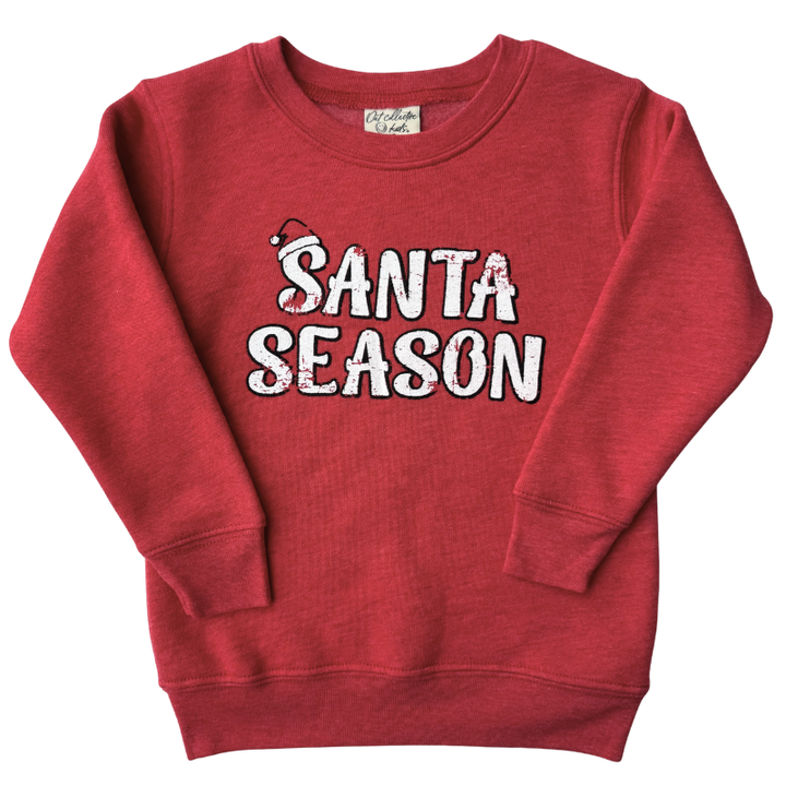 Santa Season boys soft plush red sweatshirt