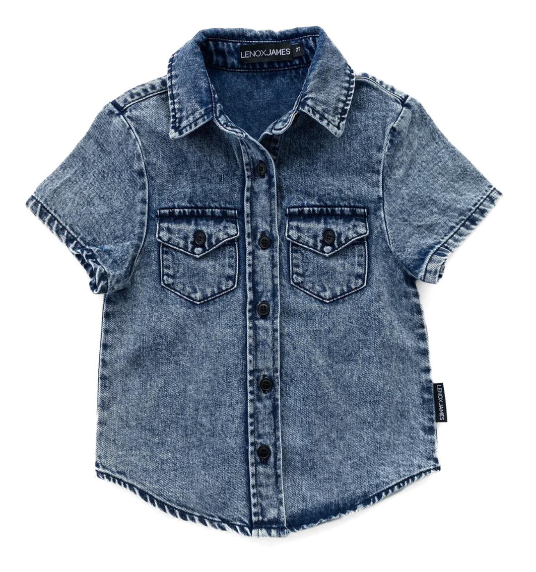 Lenox James - Short-Sleeve Denim in Blue Wash