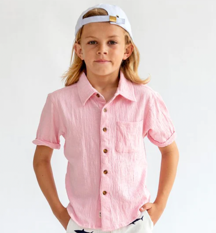 Appaman - Boys Beach Shirt in Chalk Pink