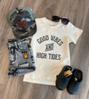 Trilogy Design Co - Good Vibes/High Tides Tee in Natural