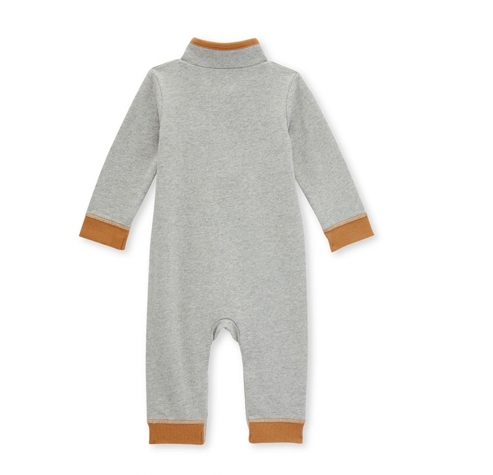 Burt's Bees - French Terry Collared Jumpsuit in Heather Grey