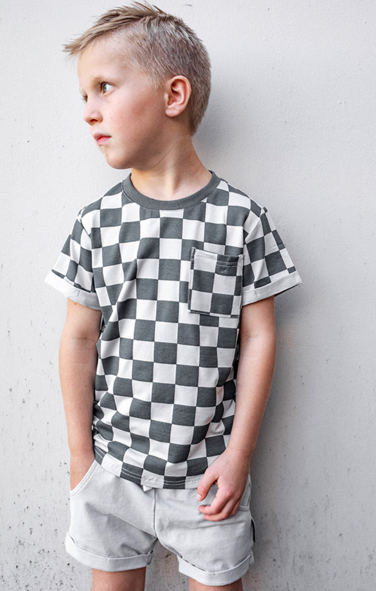 Little Bipsy checkered pocket tee