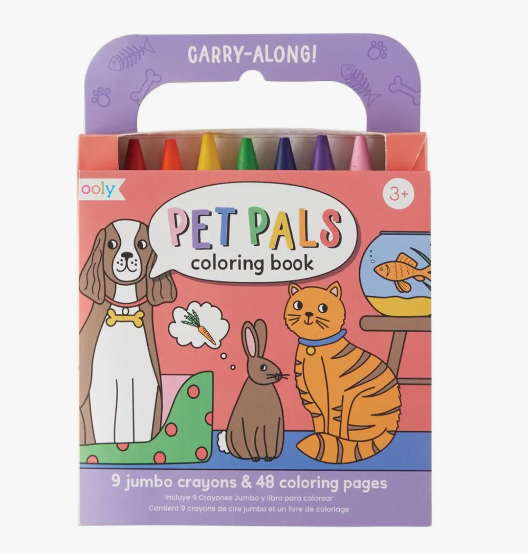 Ooly - Carry Along Crayon and Coloring Book Kit - Pet Pals