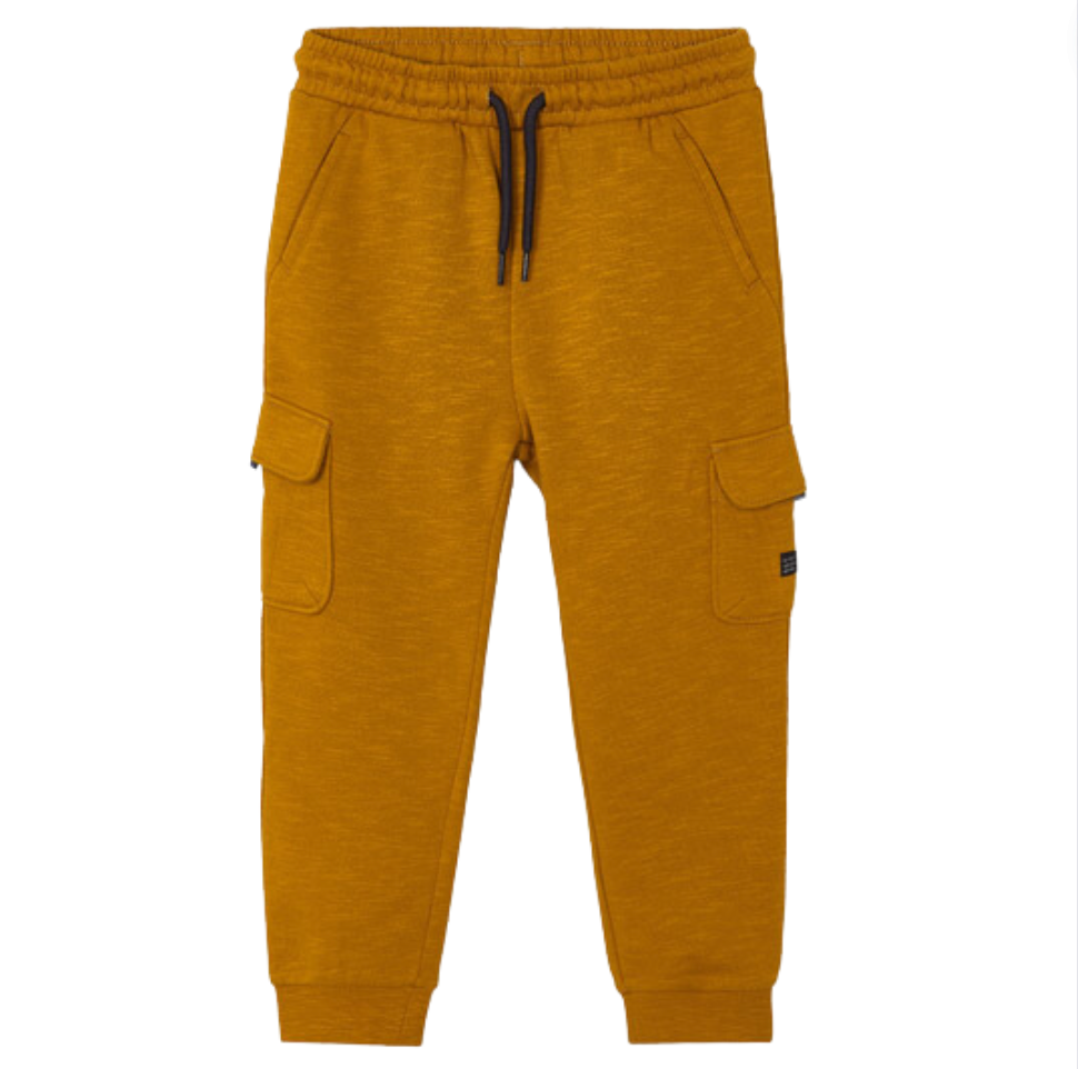 Boys cargo pocket joggers gold