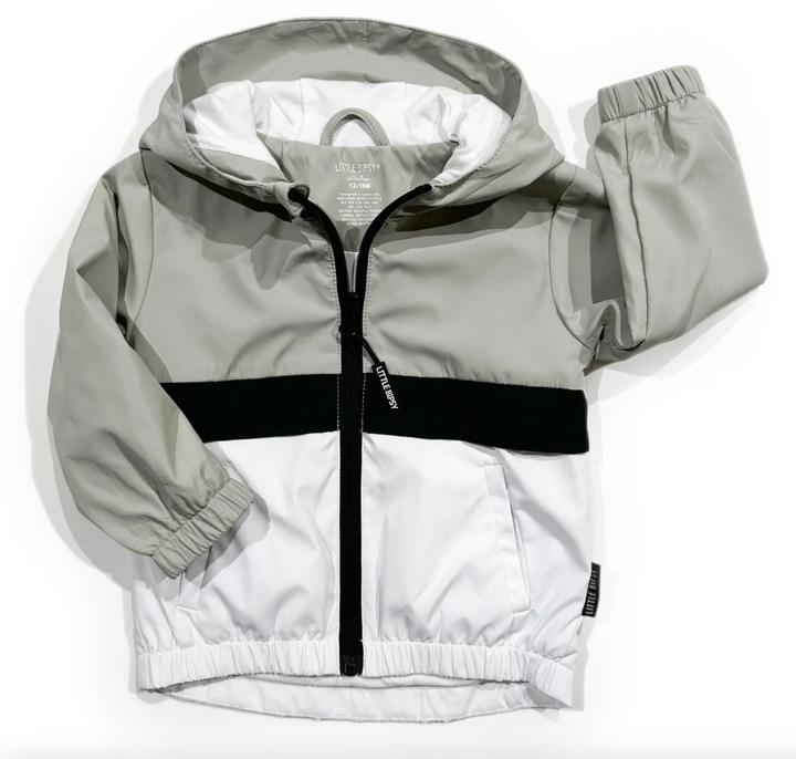 Little Bipsy color block windbreaker jacket in fern