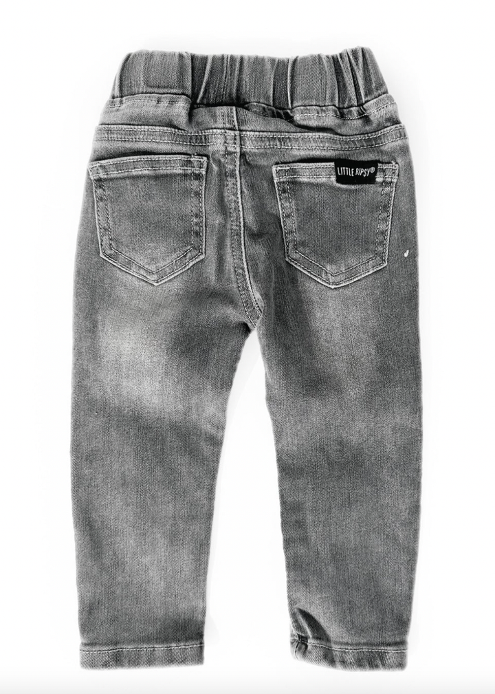 Little Bipsy - Distressed Denim in Grey Wash