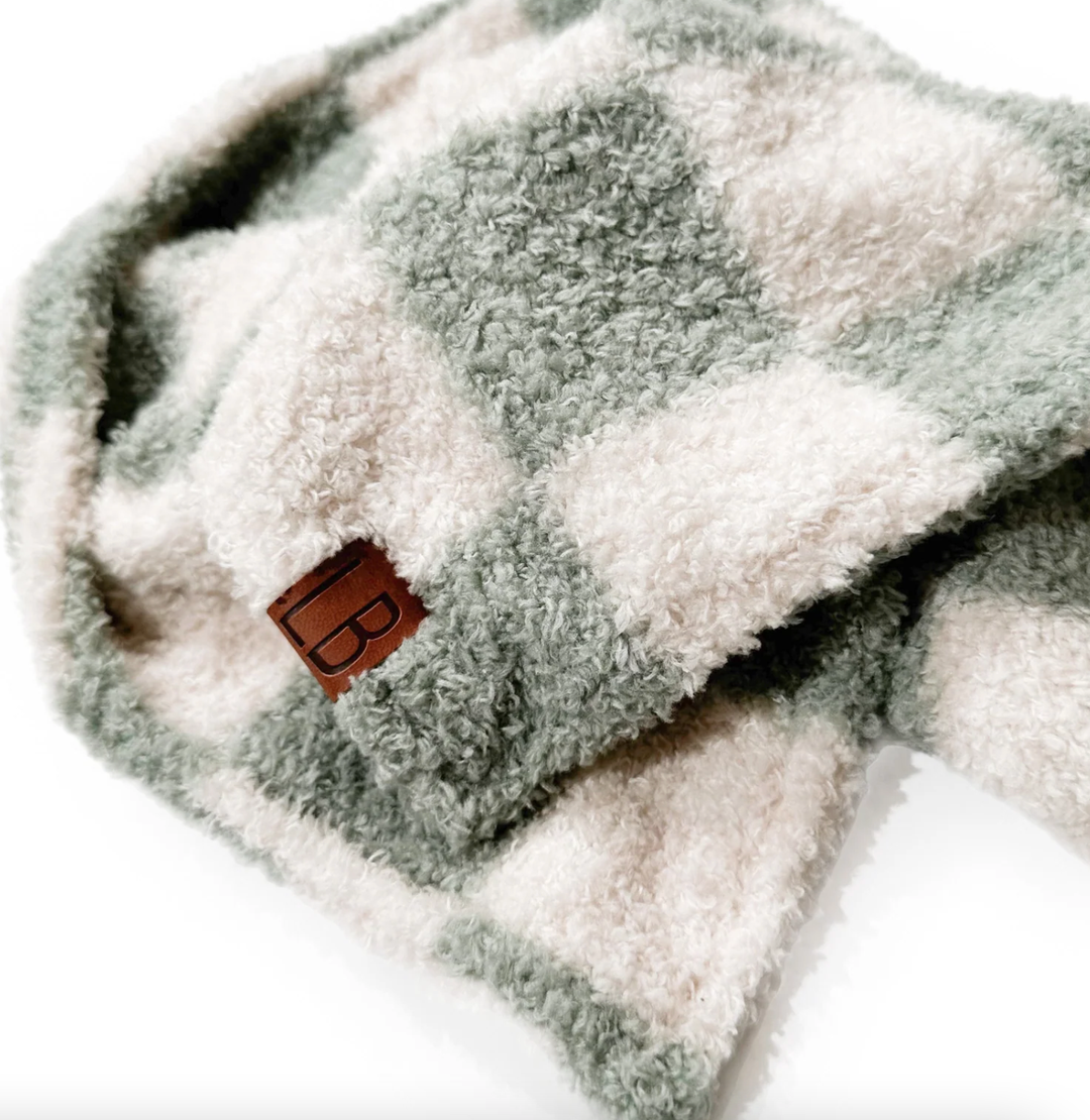 Little Bipsy - Plush Little Checkered Blanket - 2 Colors Available