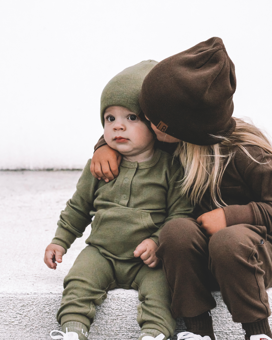 Little Bipsy - Waffle Romper in Matcha