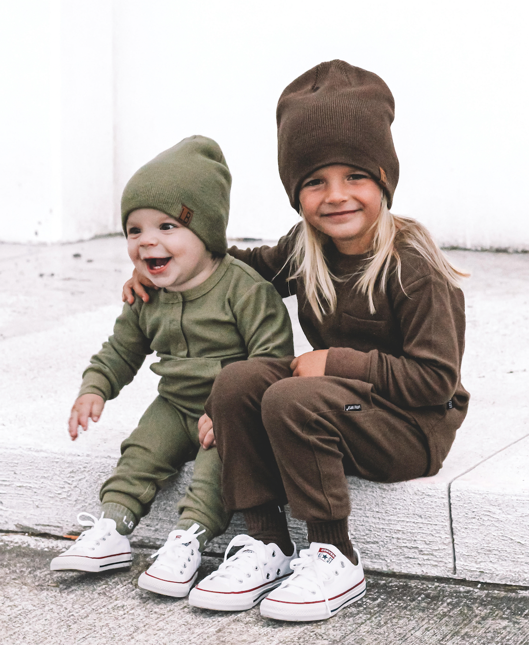 Little Bipsy - Waffle Romper in Matcha