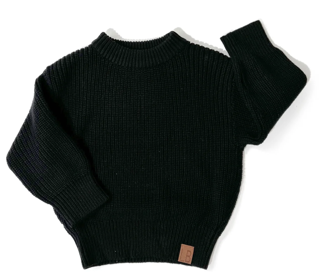 Little Bipsy chunky knit sweater in black