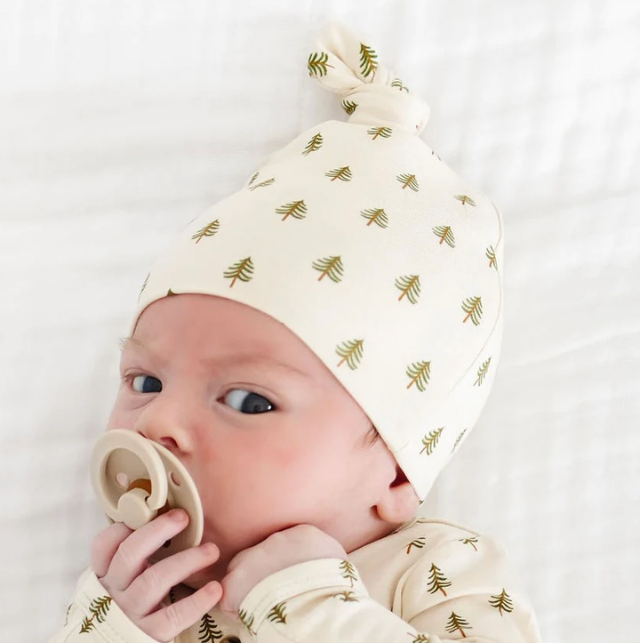Lou Lou & Co - Infant Kevin Knotted Hat in Cream w/ Trees
