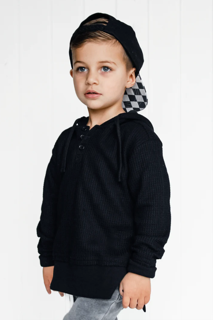 Little Bipsy - Thermal Hoodie in Black