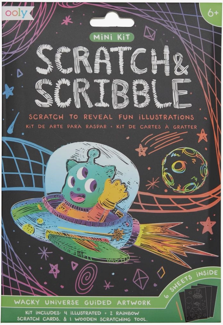 Ooly - Mini Scratch & Scribble Kit - Wacky Universe