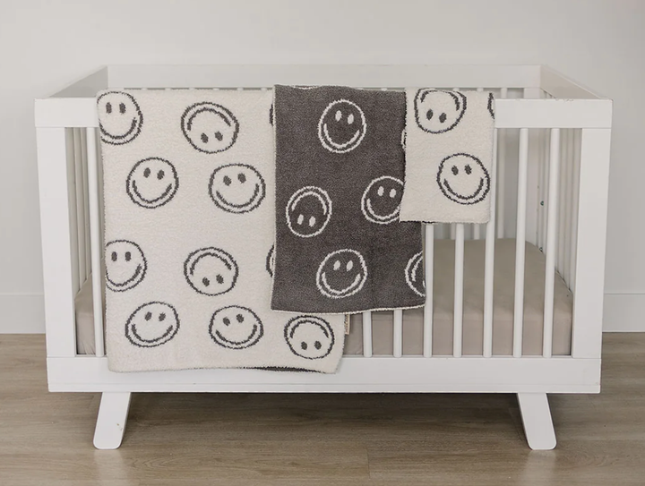 Mebie Baby - Plush Children's Smile Blanket in Taupe - 3 Sizes Available