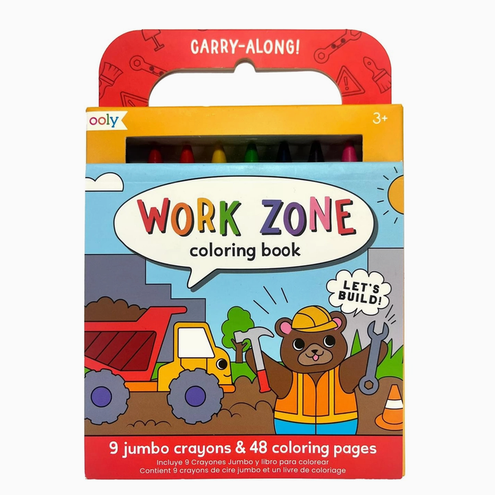 Ooly - Carry Along Crayon and Coloring Book Kit - Work Zone