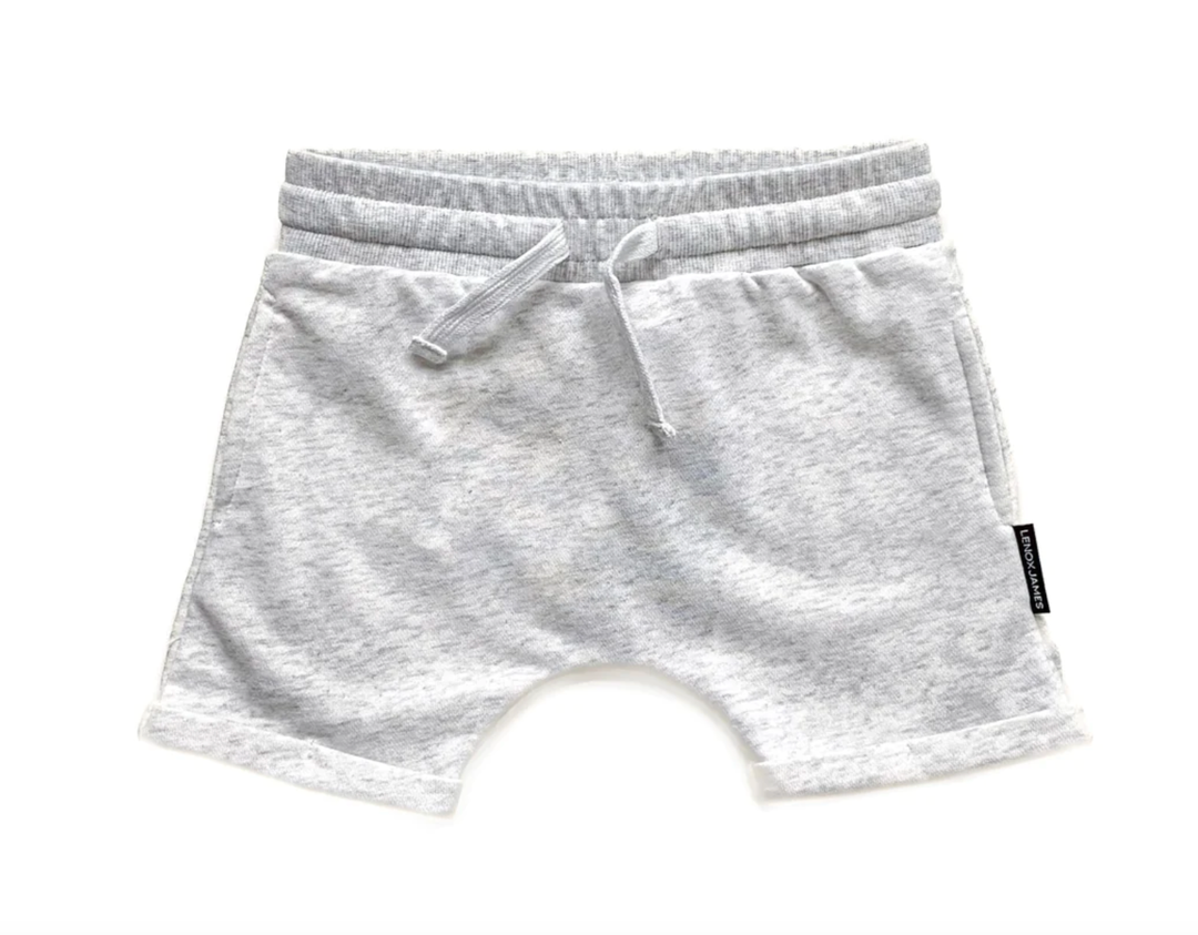Lenox James - French Terry Harem Shorts in Light Heather Grey (5T)