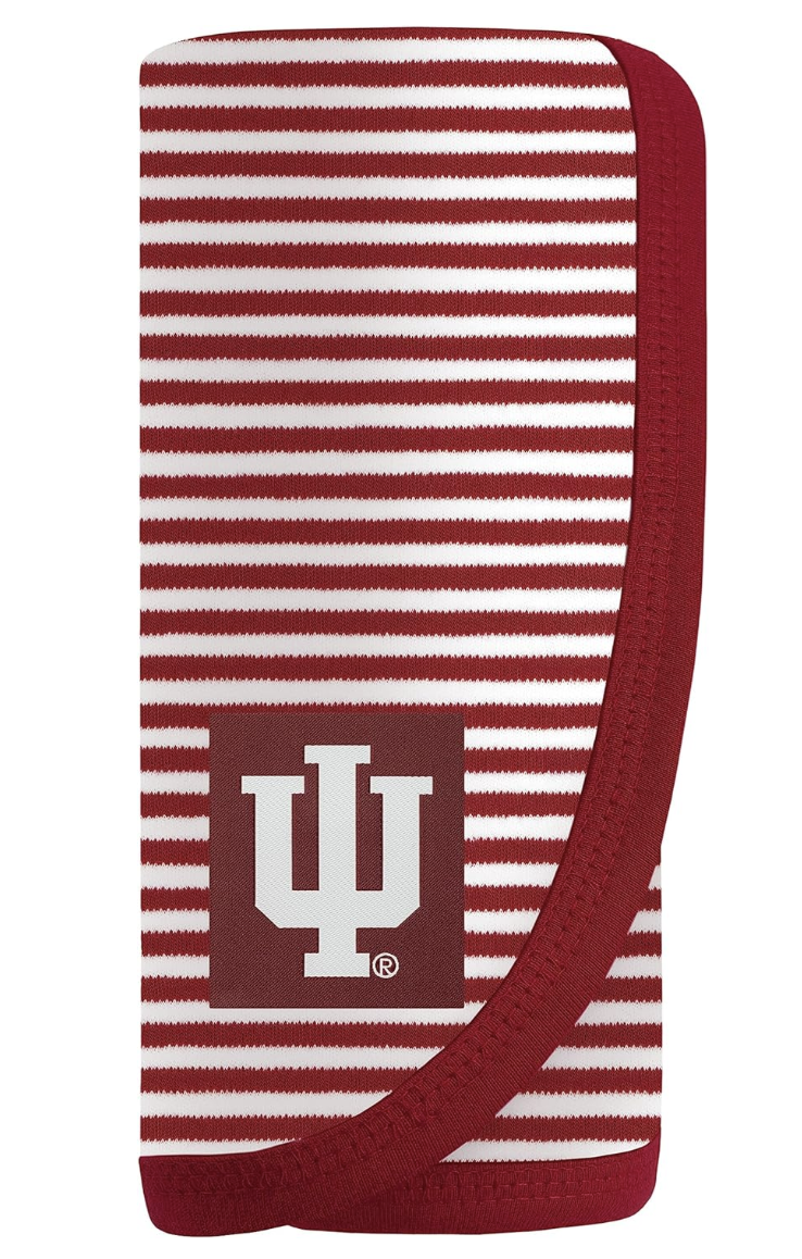 Indiana University IU striped baby blanket