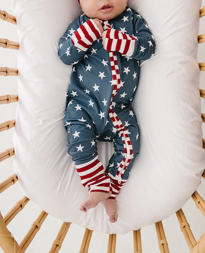 Mebie Baby - Stars and Stripes Bamboo Zip Romper