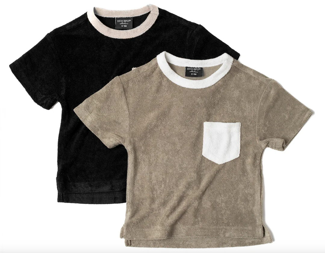Little Bipsy - Terry Cloth Tee in Khaki Green (18-24mo and 2/3)
