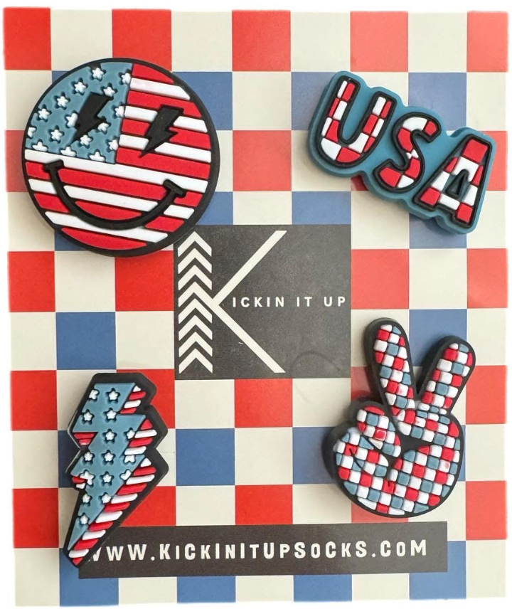 Kickin It Up - Patriotic Shoe Charms