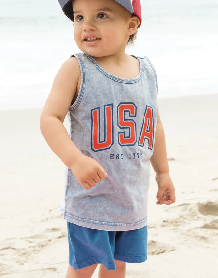 Little Bipsy - USA Tank Top in Acid Blue