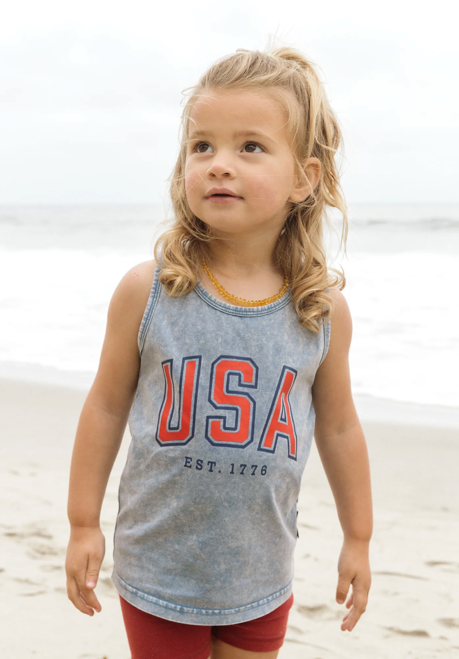 Little Bipsy - USA Tank Top in Acid Blue