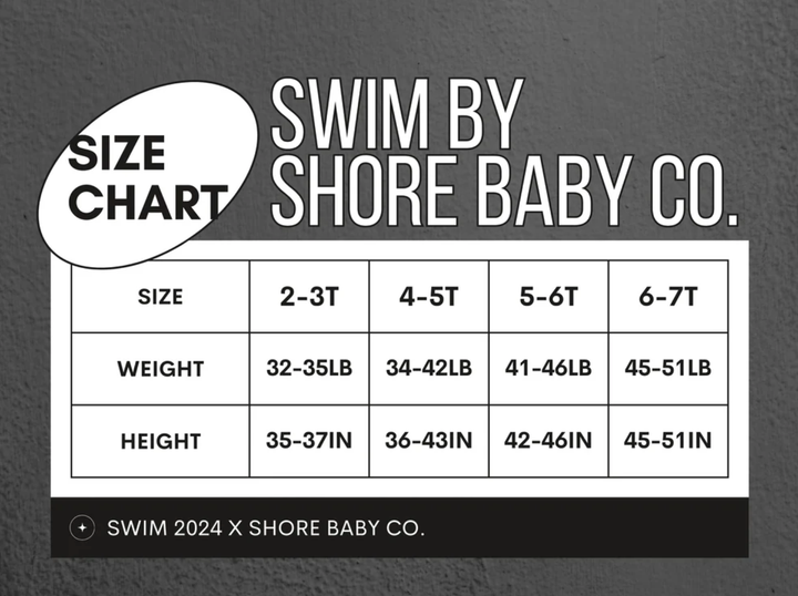Shore Baby Co - Venice Swim Trunks in Black/White