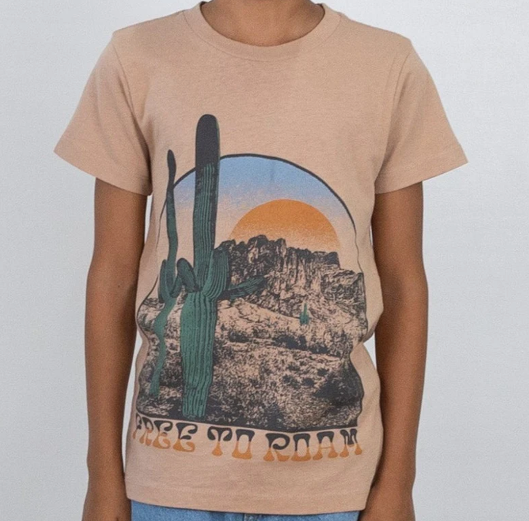 Tiny Whales - Free to Roam Tee in Wheat