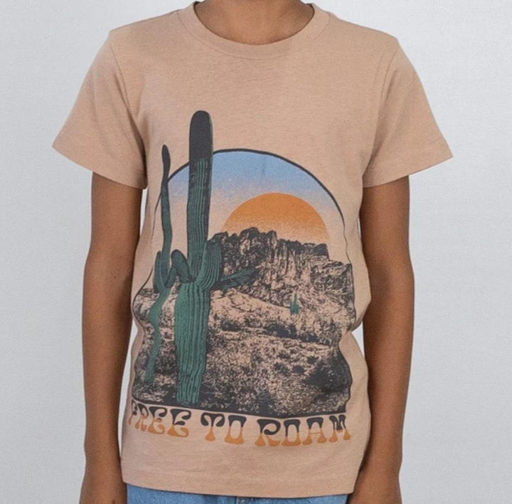 Tiny Whales - Free to Roam Tee in Wheat