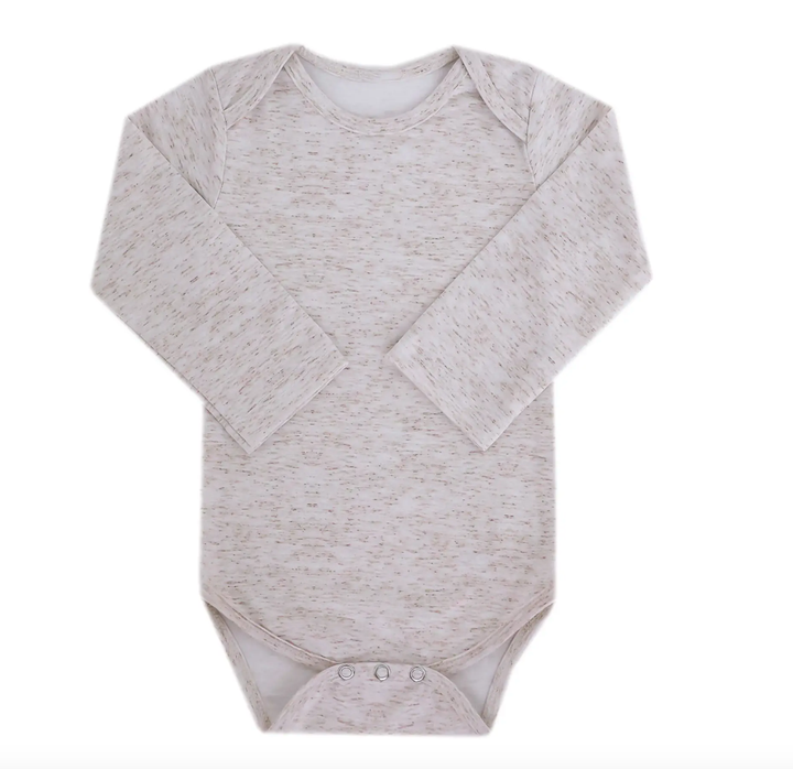 Copper Pearl - Long Sleeve Onesie in Oat (Newborn)