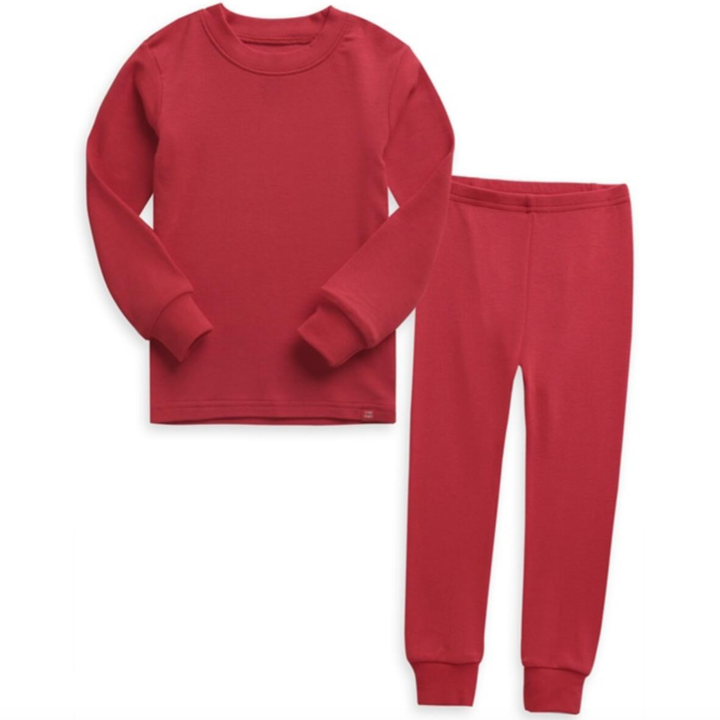 Kids red modal long sleeve pajamas