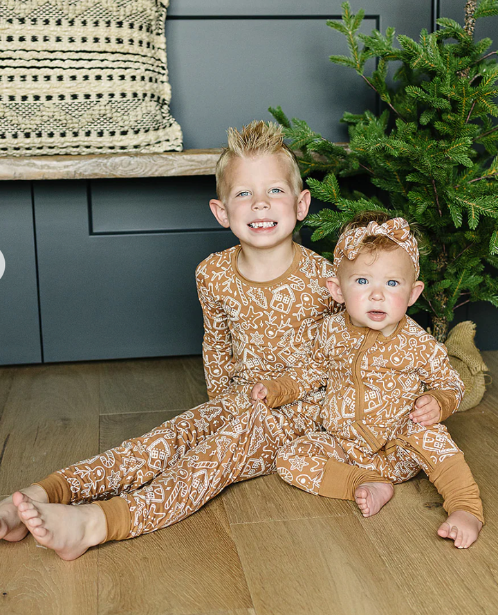 Mebie Baby - Bamboo Cozy PJ Set in Gingerbread (18mo)