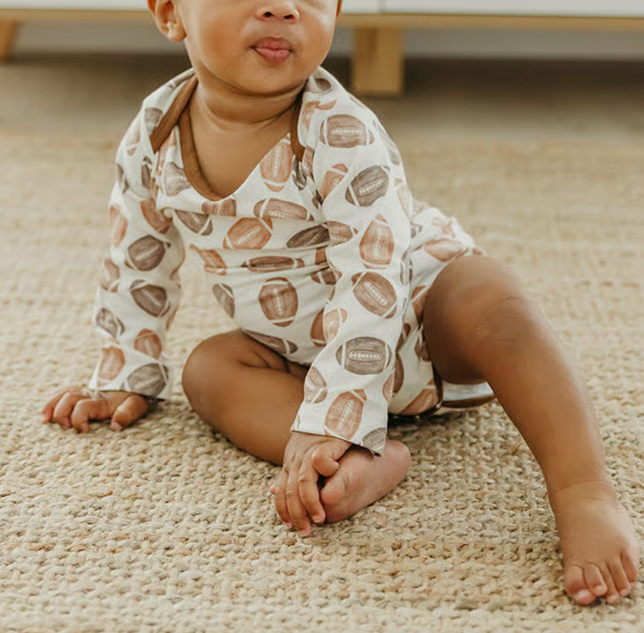 Copper Pearl - Long Sleeve Onesie in Blitz (Football)