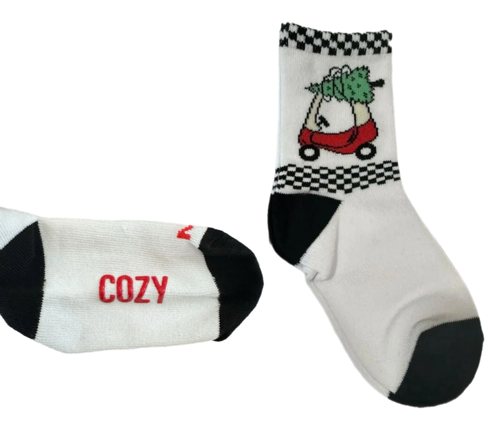 Kickin It Up Socks - Bah Hum-Buggie in White