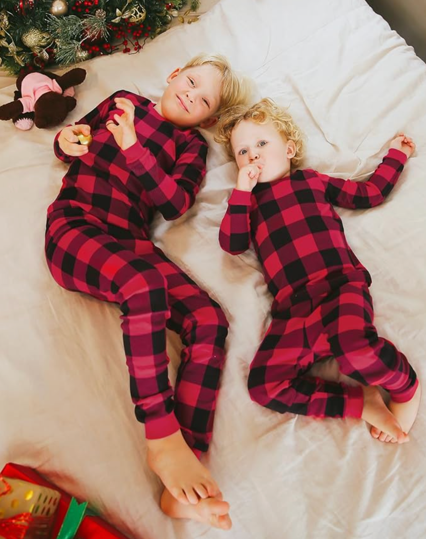 Basic Kids Everyday Cotton Pajamas in Buffalo Check