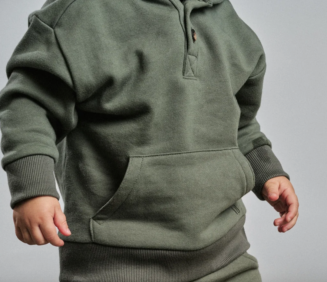 Little Bipsy - Henley Hoodie in green