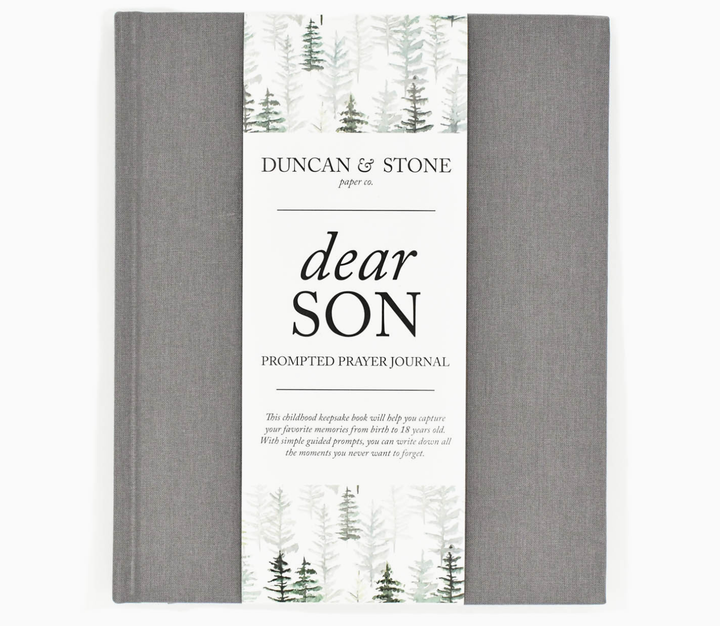 Dear Son, Childhood Keepsake Book in Grey