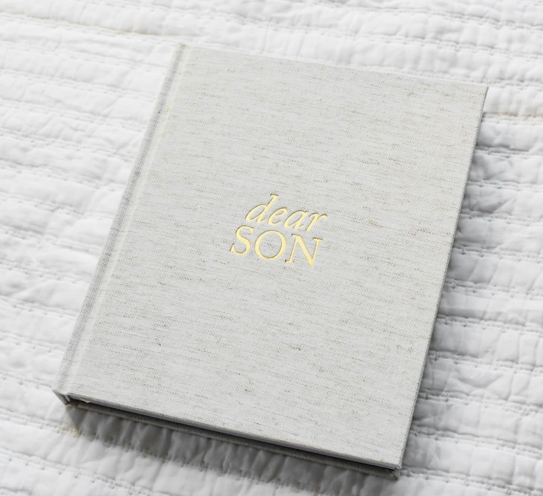 Dear Son, Childhood Keepsake Book in Grey