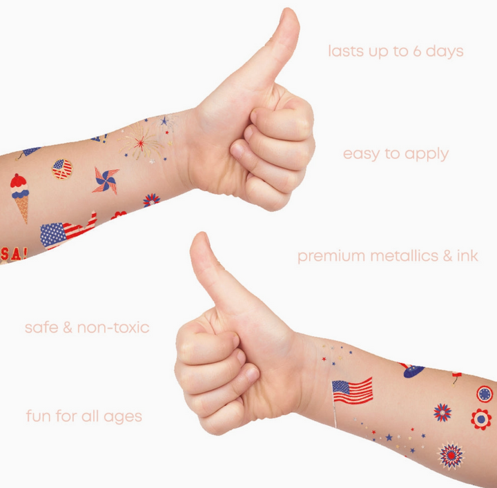 Fun Tats - Red/White/Blue USA Kids Temporary Tattoos