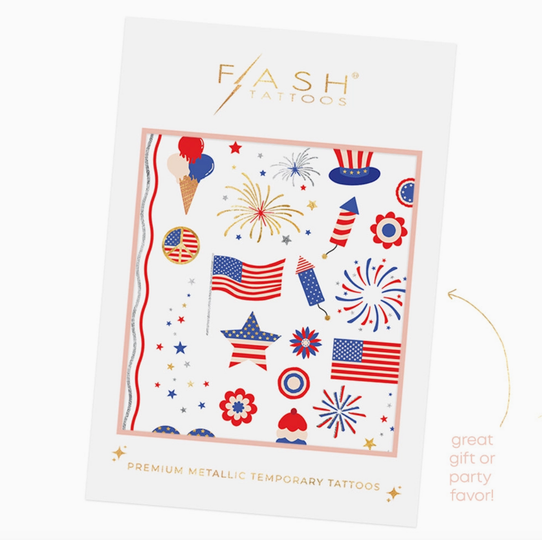 Fun Tats - Red/White/Blue USA Kids Temporary Tattoos
