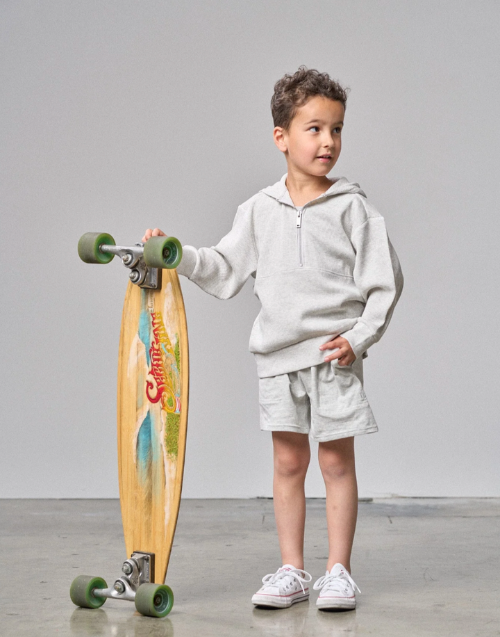 Little Bipsy - Light Weight Waffle Hoodie in Light Heather Grey