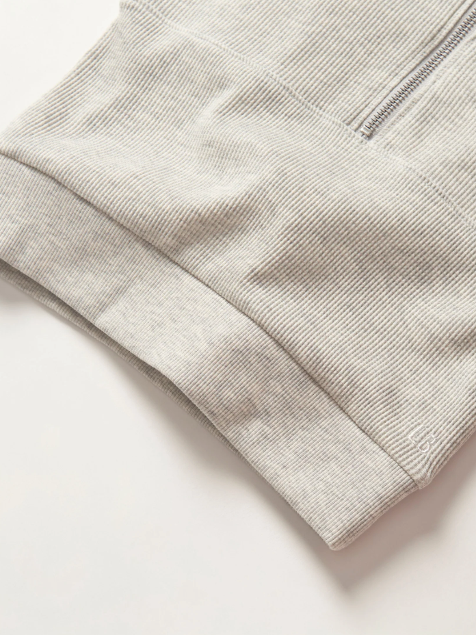 Little Bipsy - Light Weight Waffle Hoodie in Light Heather Grey